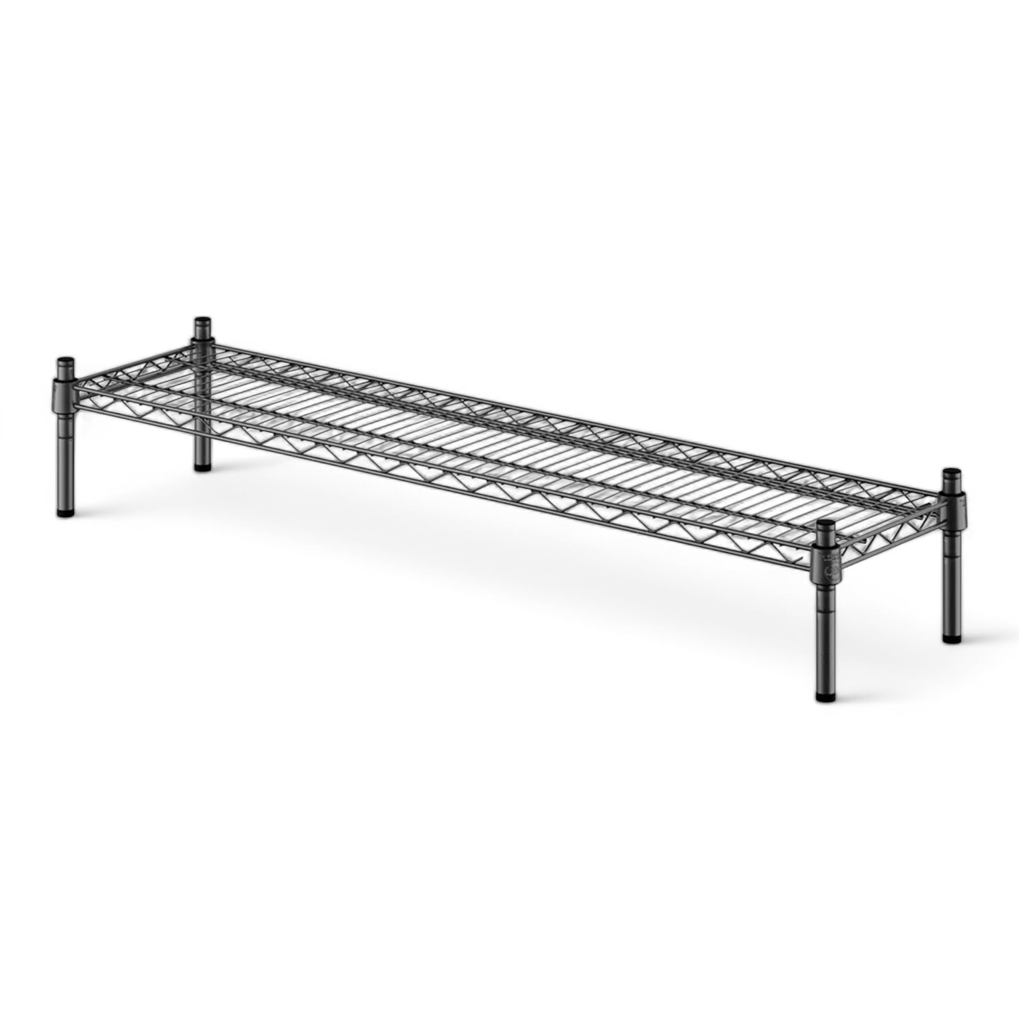 Mix.Home 14" x 54" x 8" Black Wire Dunnage Rack, Heavy-Duty Adjustable Storage Rack, Commercial-Grade Shelving Unit for Kitchen, Garage, or Warehouse,