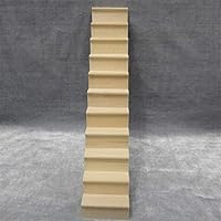 Vista 5 de Sewroro Muebles para casa de muñecas, escala 1, 12, escaleras en miniatura, cuerda de madera, escalones modelo DIY, mini escalera de madera sin