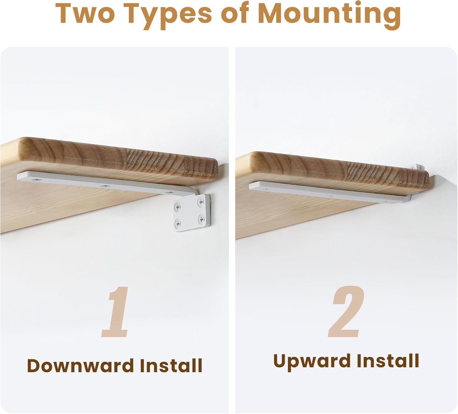 Mooche 4Pack Floating Shelf Bracket, Industrial Heavy Duty Shelf Brackets L Brackets Hidden Metal Shelf Bracket for Kitchen Bathroom Shelf Support Wall Mounted with Screw Included - 7.88*1.42 Inch