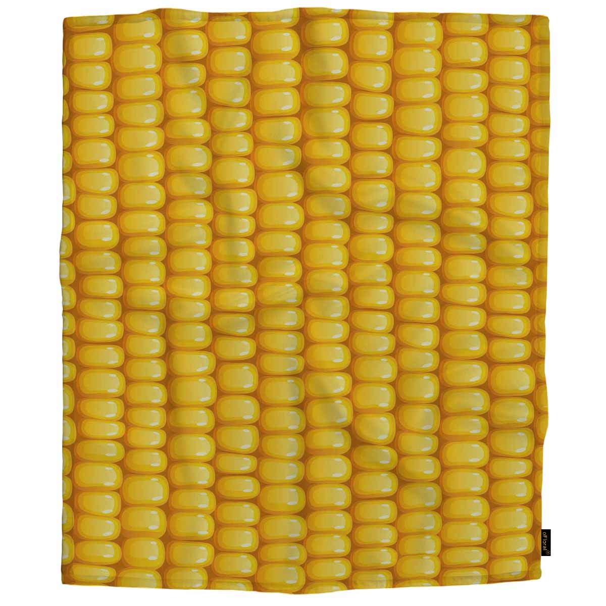 oFloral Corn Cob Fleece Throw Blanket for Girls,Boy,Baby,Kids Organic Food Corncob Natural Meal Ripe Maize Cozy Blanket for Bed, Couch, Car 30x40 Inches