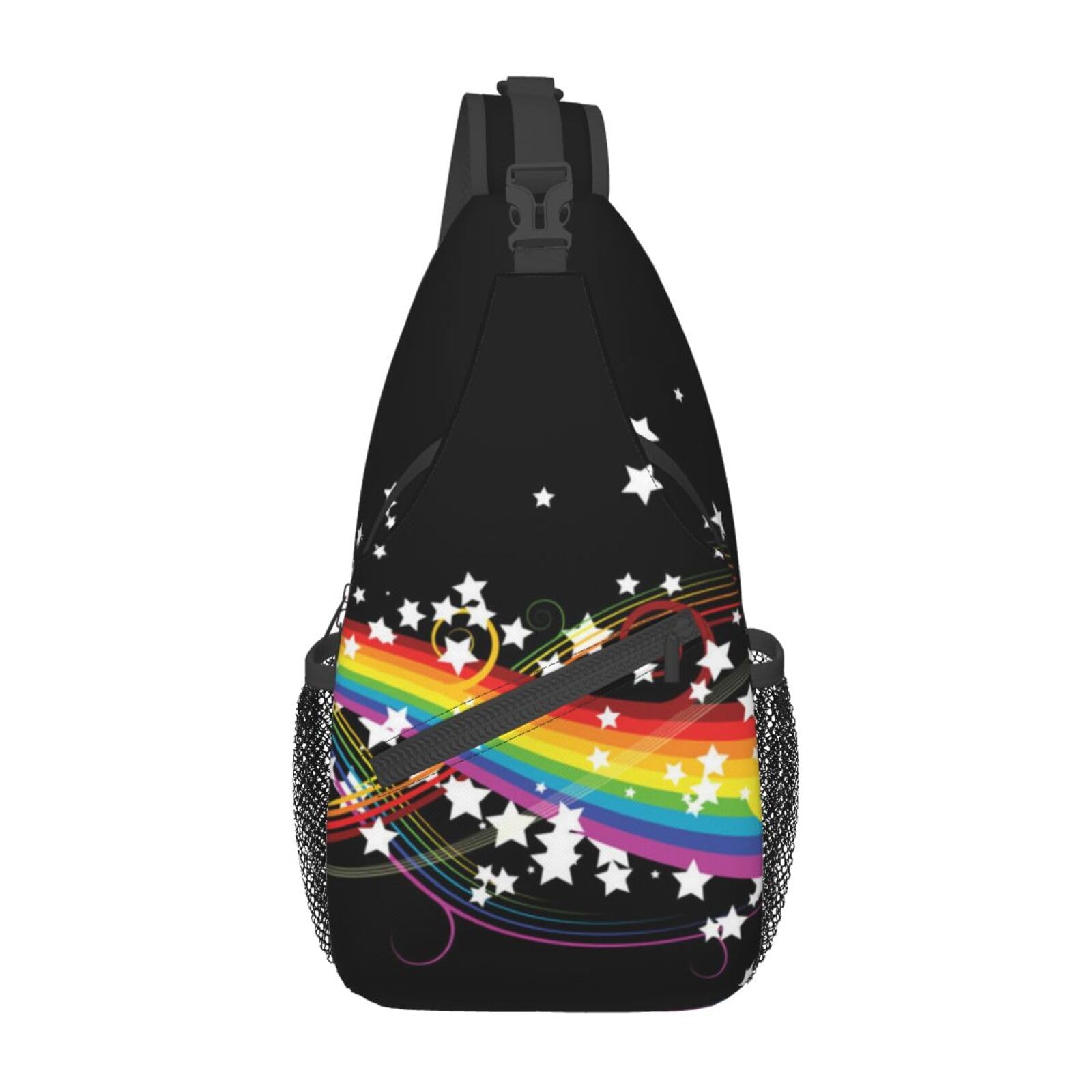 skdjowu Funny Rainbow Lgbt Gay Pride Crossbody Sling Backpack Sling Bag Travel Hiking Chest Bag Daypack for Adults Women Men