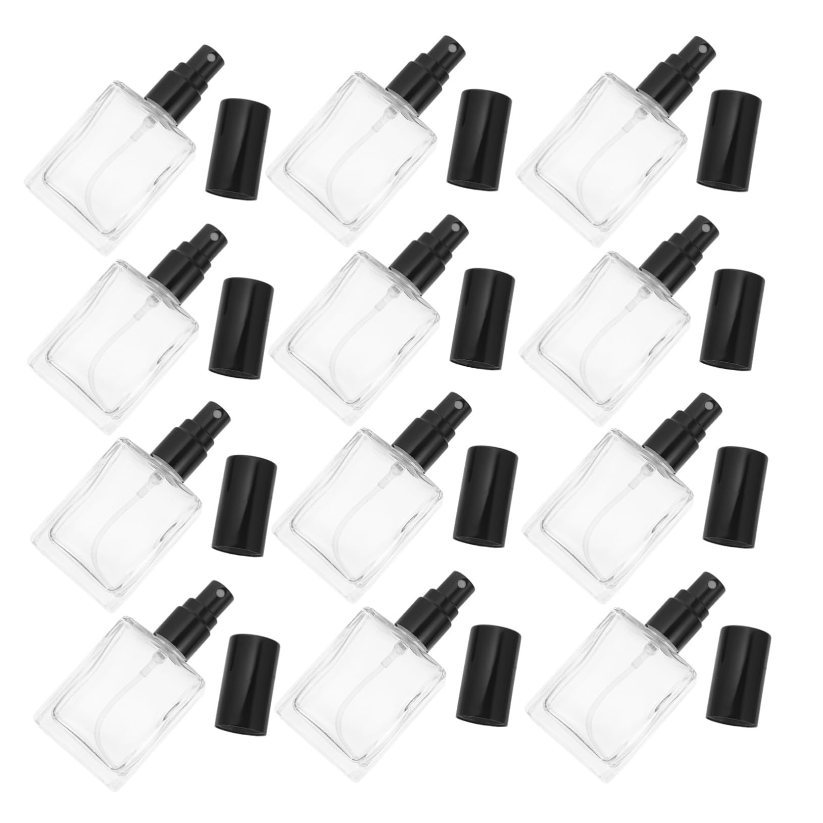 VICASKY 12 pezzi Bottiglie Spray per Profumo Vetro Trasparente Nebulizzatori Portatili per Profumi e Essenziali Pratici e Versatili per Viaggi e