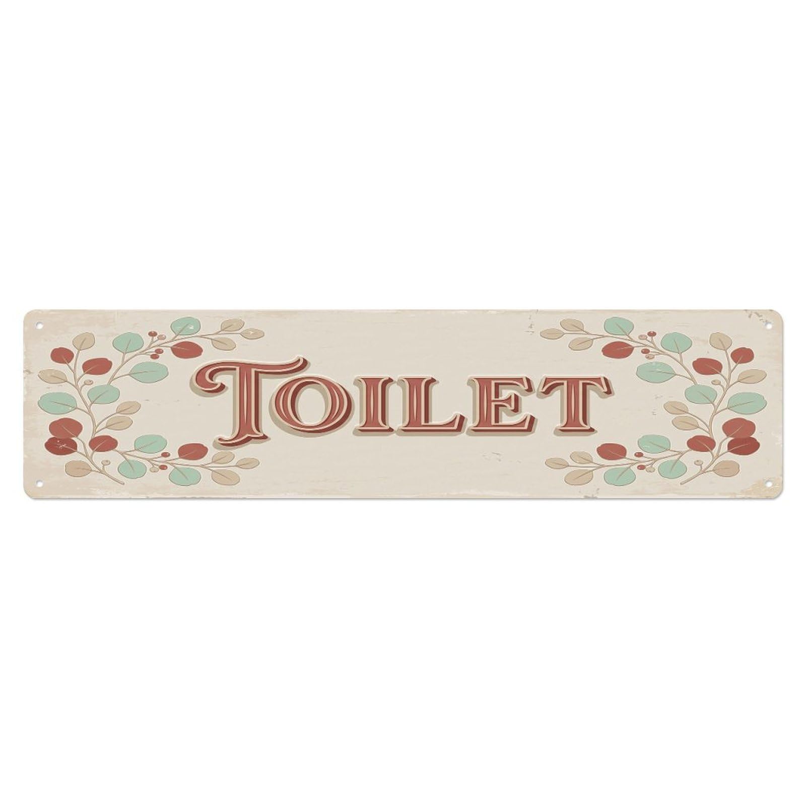 Cmhok Vintage Style Toilet Signage Eucalyptus Vintage Metal Tin Sign Wall Decor For Cafe, Club, Garden Metal Poster 4X16inch
