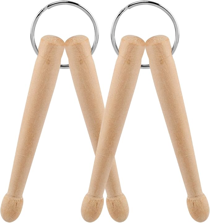Mini baquetas en madera llavero, accesorio para percusión miniatura 9