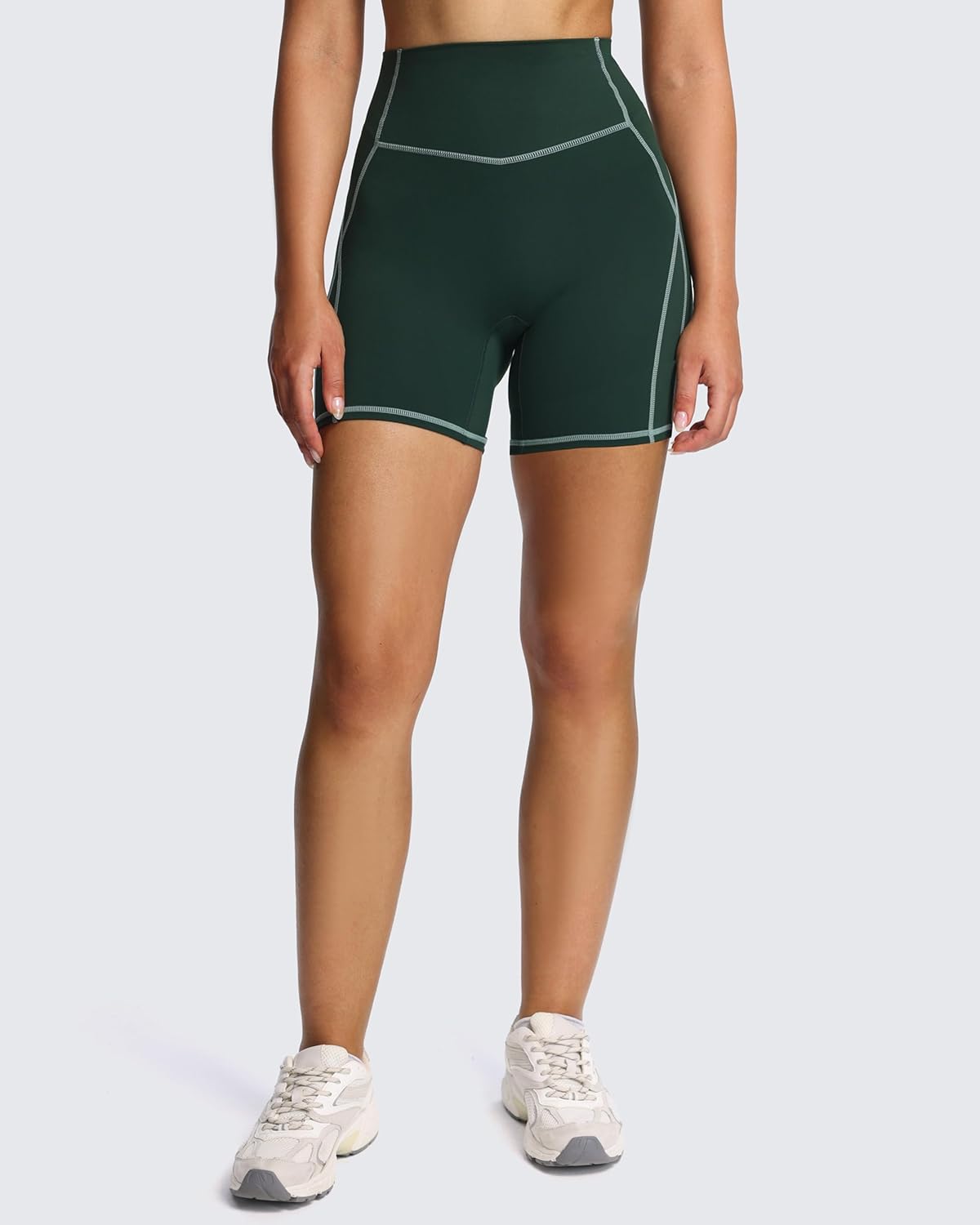 Aoxjox Lexi Lined Workout Biker Shorts for Women Tummy Control High Waisted Exercise Athletic Gym Running Yoga Short 6" - Image 4