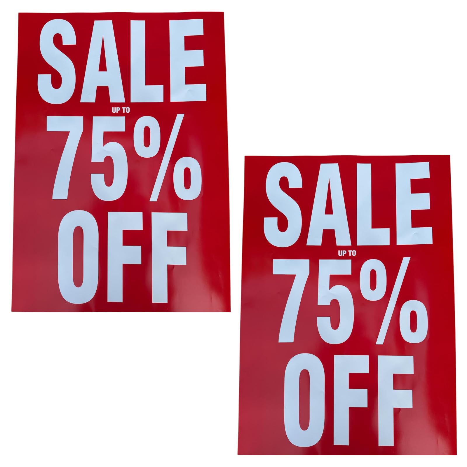 A1 Sale Posters Pack | Eye-Catching Store Display Signs for Retail | Clearance, Discounts, Special Offers, Huge Savings | Bright Colors (2, Sale upto 75 per Off (59.4cm x 84.1cm))