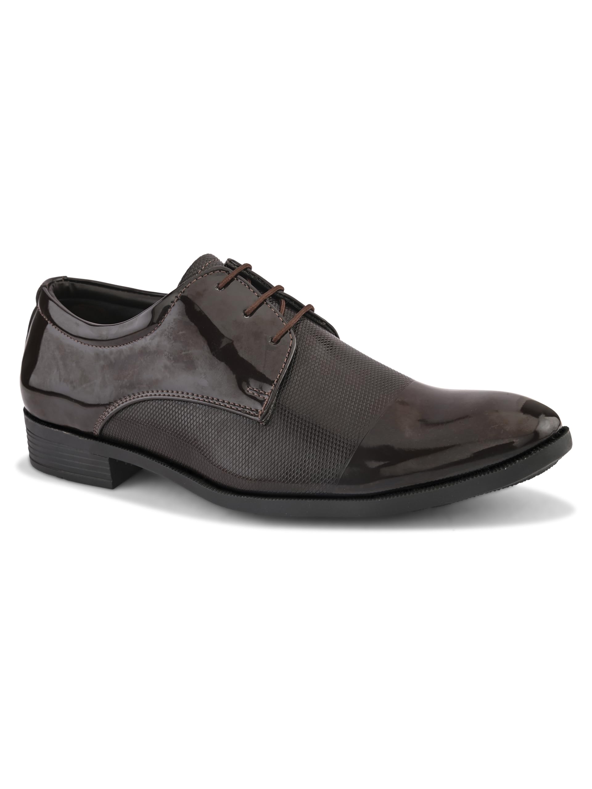 Smart Derby Formal Shoes for Men | Lace-Up Shoes for Man Stylish Office Wear | Leather Formal Shoes for Men Lightweight | Soft Cushioned Insole Durable TPR Sole | Mens Shoes Footwear for Corporate Meeting & Events (9649)-image-5