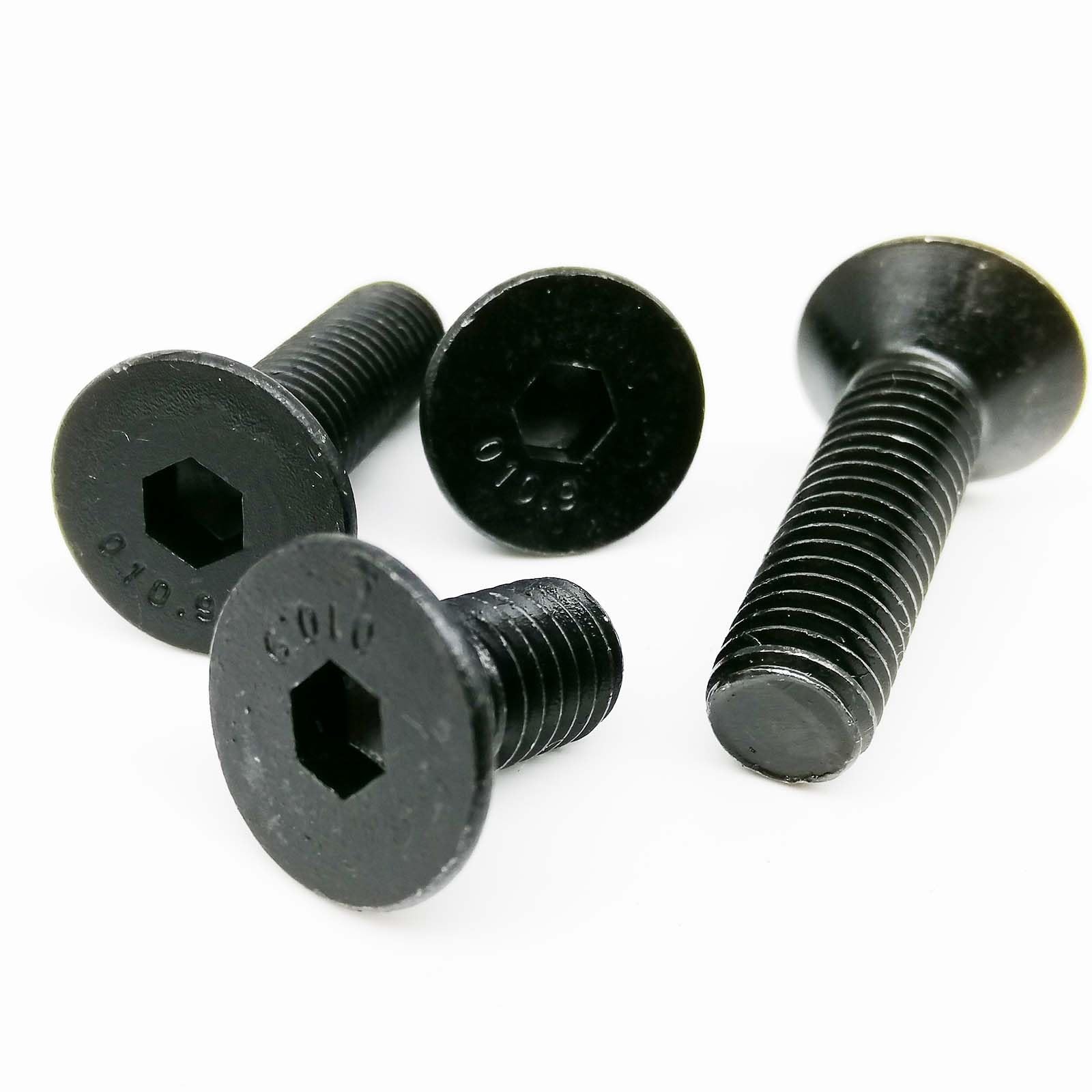 Tornillo autorroscante 5/10/25/50x M1.6 M2 M2.5 M3 M4 M5 M6 M8 negro grado 10.9 cabeza hexagonal hexagonal de acero plano longitud 3-80 mm cubierta de tornillo (75 mm, 5 piezas M8)