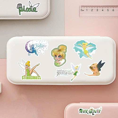 Miniatura 6 de Paquete de 60 calcomanías de Campanilla, calcomanías de vinilo de dibujos animados impermeables para botella de agua, laptop, teléfono, álbumes de