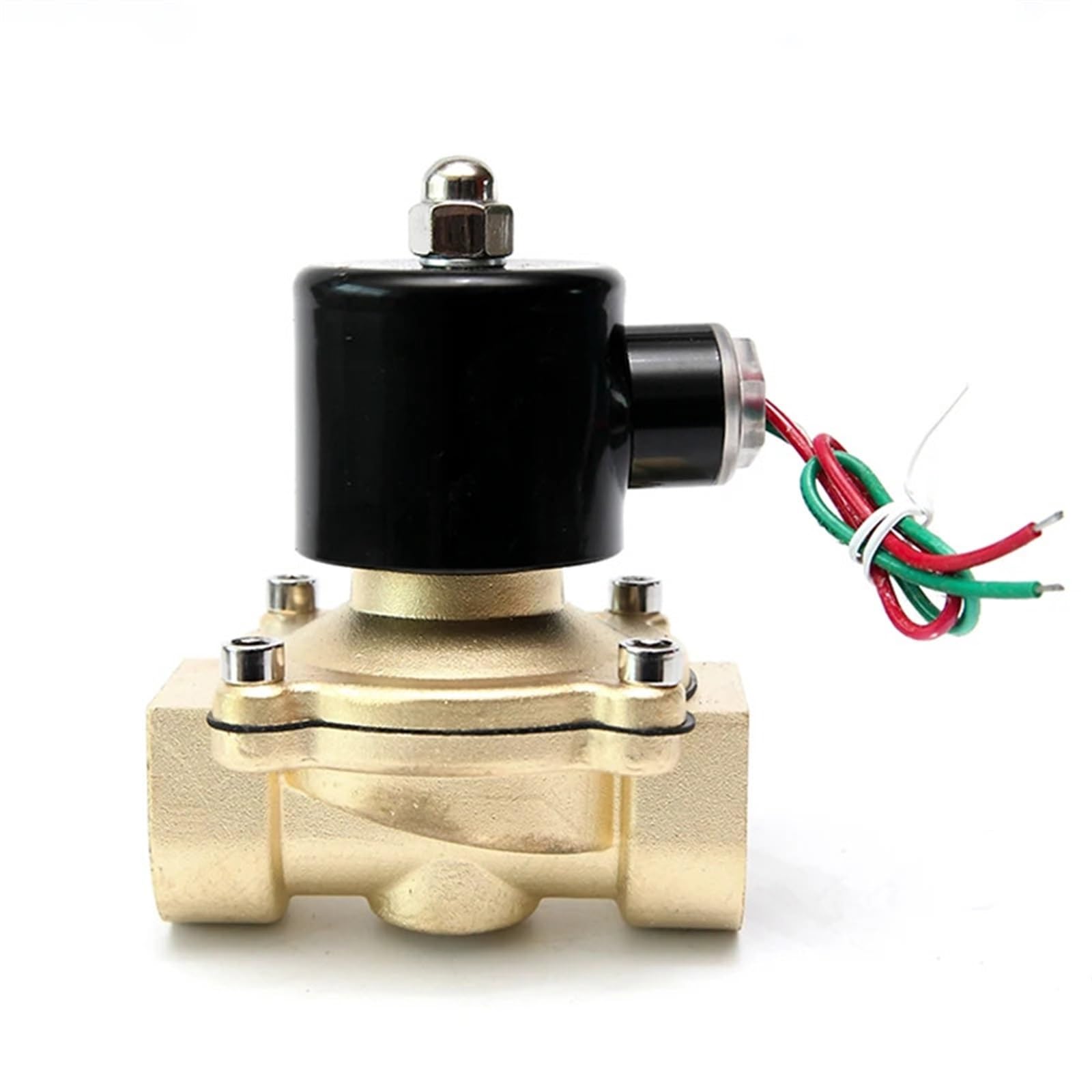 DN32 Brass Electric Solenoid Valve DC12V DC24V AC220V 110V Normally Closed Solenoid Valve for Water Oil Air(NPT-220VAC)