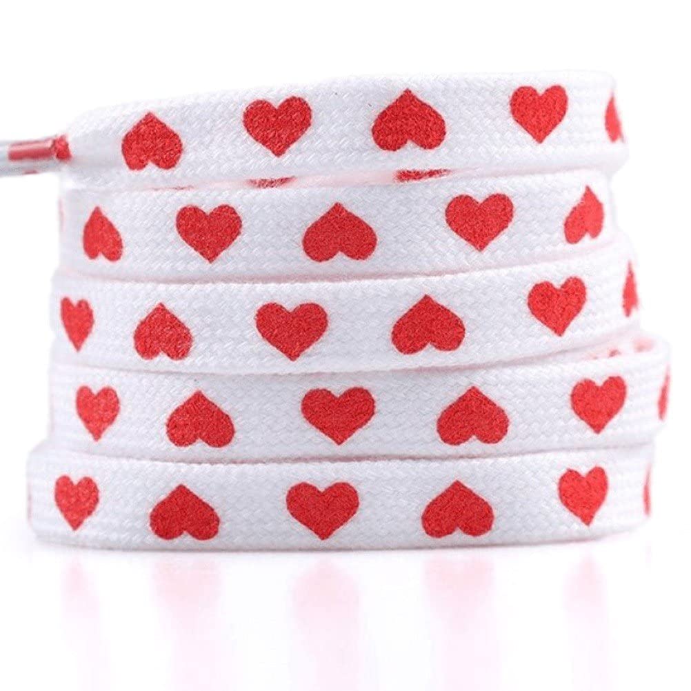 Haowul White Flat Heart Shoelaces For Sneakers Suitable For Shoe Laces Sport Shoelace For Shoes