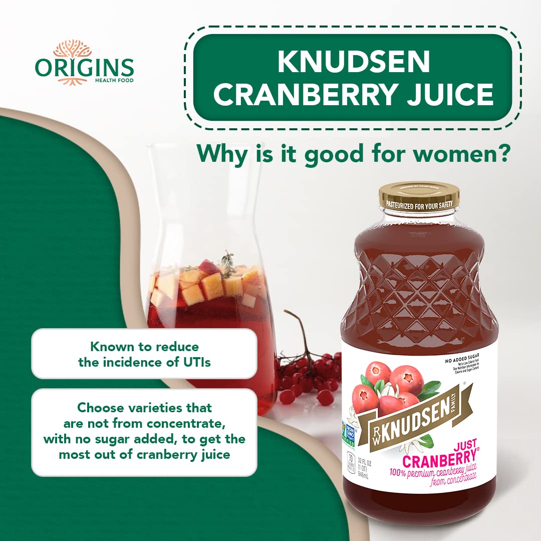RW KNUDSEN Just Cranberry Juice, 32 FZ (Pack of 5)