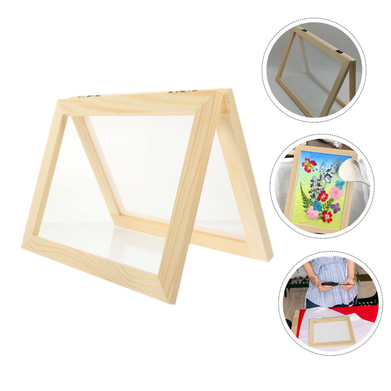 ARTIBETTER Wooden Frame Screen Paper Making Kit Handmade Paper Craft Tool for Boys and Girls DIY Papermaking