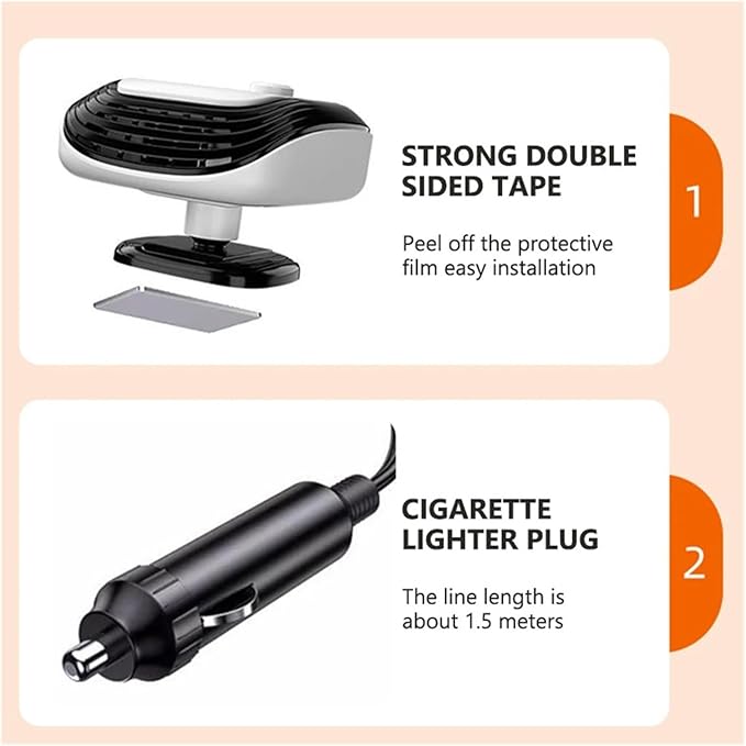 Calefactor Eléctrico Portátil 12V 120W Cerámico PTC para Auto miniatura 6