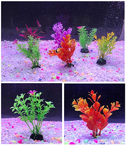 Cousduobe Aquarium Decorations 21 Pack Lifelike Plastic Decor Fish Tank Plants,Used For Household And Office Aquarium Simulation Plastic Hydroponic Plants #TOP5