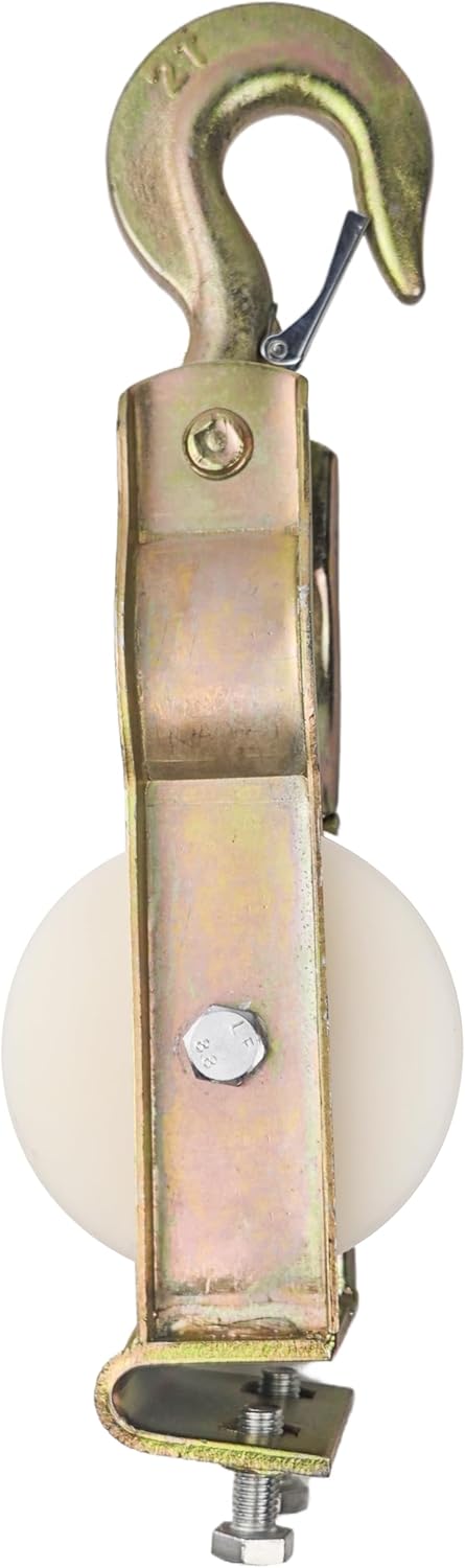 Heavy Duty Cable Pulley Bracket, Low Voltage & Network Cable Installation Pulley for Electrical, Comes with Steel Bracket & Nylon Wheel, Coax Cables-Smooth Installation, Swivel Snap Hook, 2T - Image 6