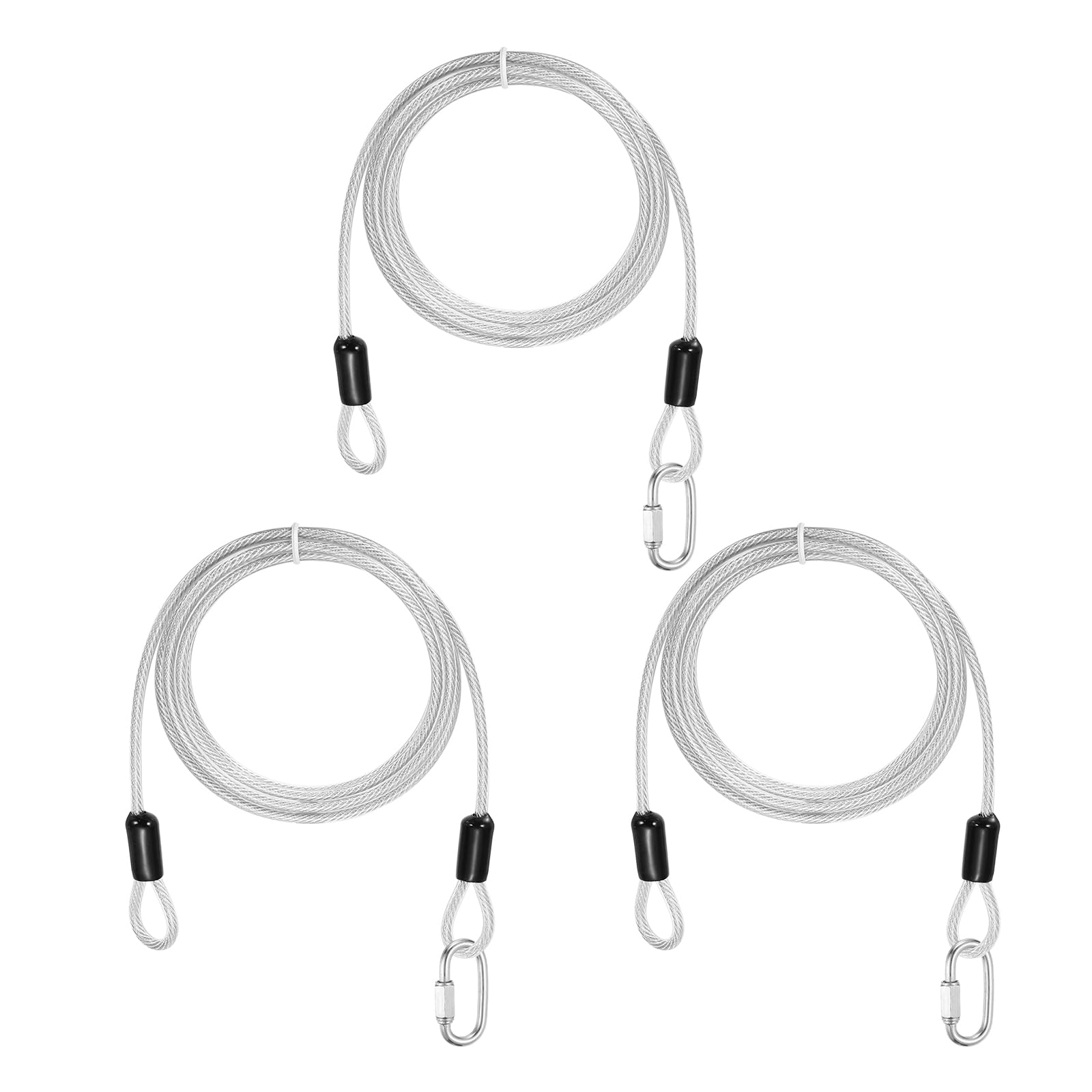 PATIKIL Security Cable Lock (4mm x 2m, 6.6ft, Clear)(3 Set)
