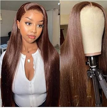 Amazon.com : NREDCA 22 Inch 13x4 Chocolate Brown Straight Lace