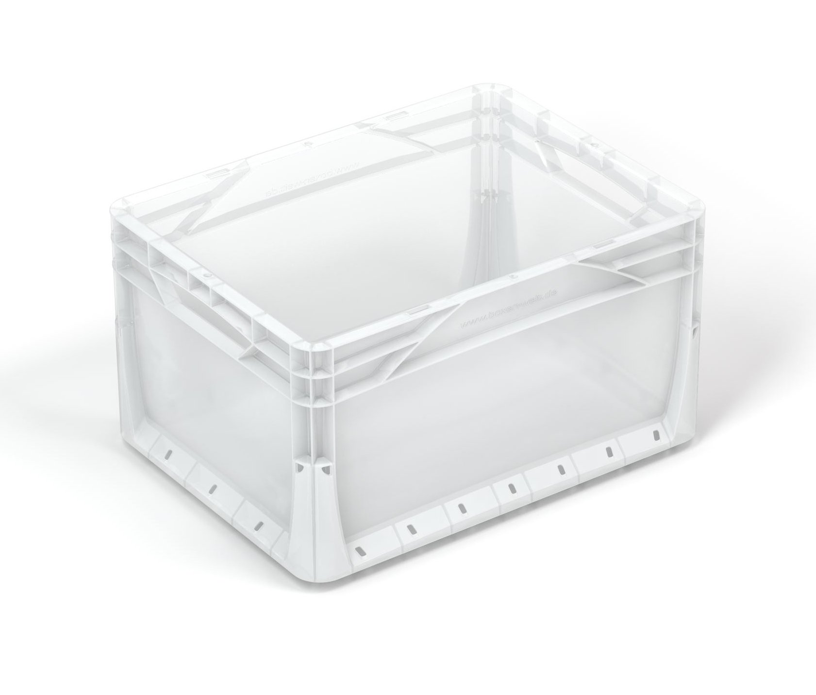 6 x 20 Litre Euronorm Industrial Plastic Stacking Euro Storage Containers Boxes Crates CLEAR