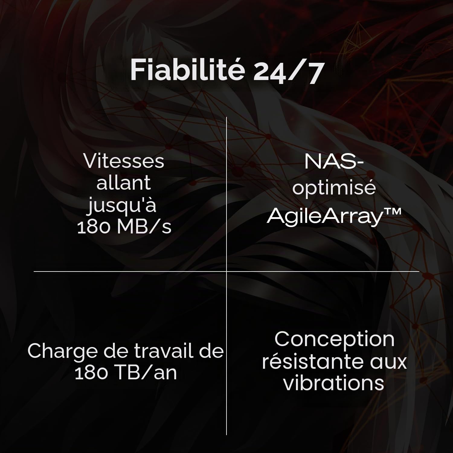 Seagate IronWolf 12To, Disque dur interne NAS HDD, CMR 3,5" SATA 6Goit/s 7 200 tr/min, 256 Mo de mémoire cache, pour NAS RAID, Ouverture facile, services Rescue valables 3 ans (ST12000VN0007) | 7200 tr/min. HDD optimisé NAS 24/7. AgileArray, All-CMR, capt