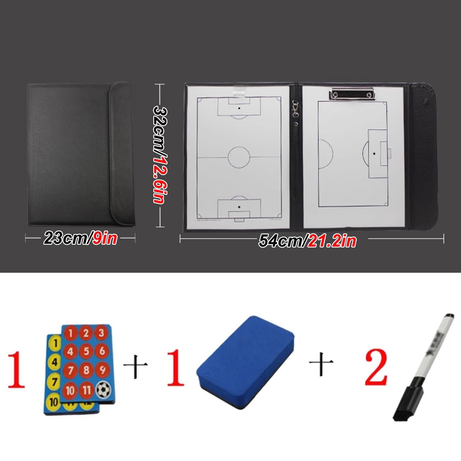 Lavagna Calcio Allenatore di Board, Lavagne Magnetiche Da Allenamento, Design Pieghevole, Accessori Completi, Leggera e Portatile, per l'allenamento