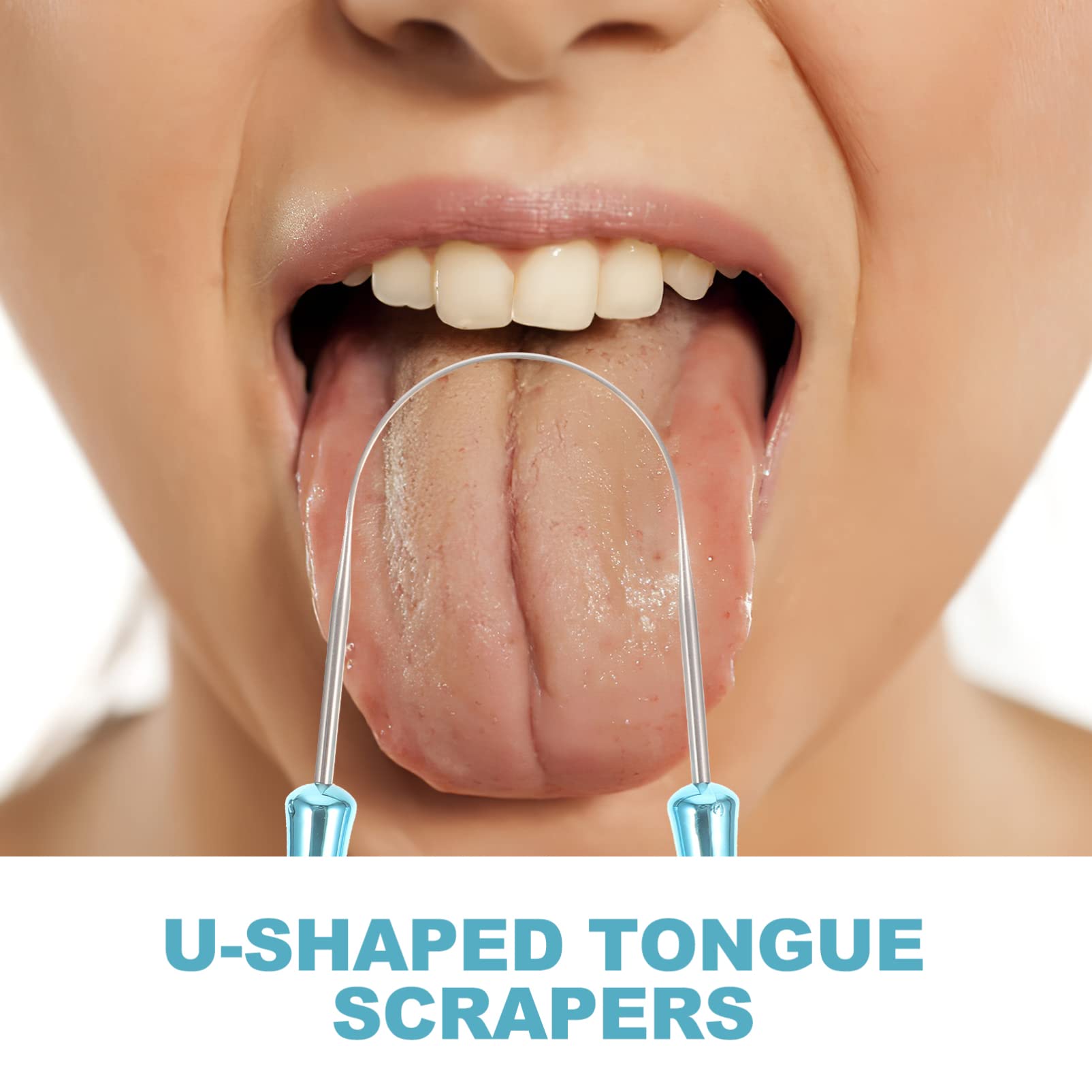 Healvian 10pezzi Puliscilingua Acciaio Inossidabile U-shape Raschietto Lingua Per Pulizia Profonda e Alito Fresco Design Curvo e Portatile Strumento Essenziale Per La Orale Da Opp