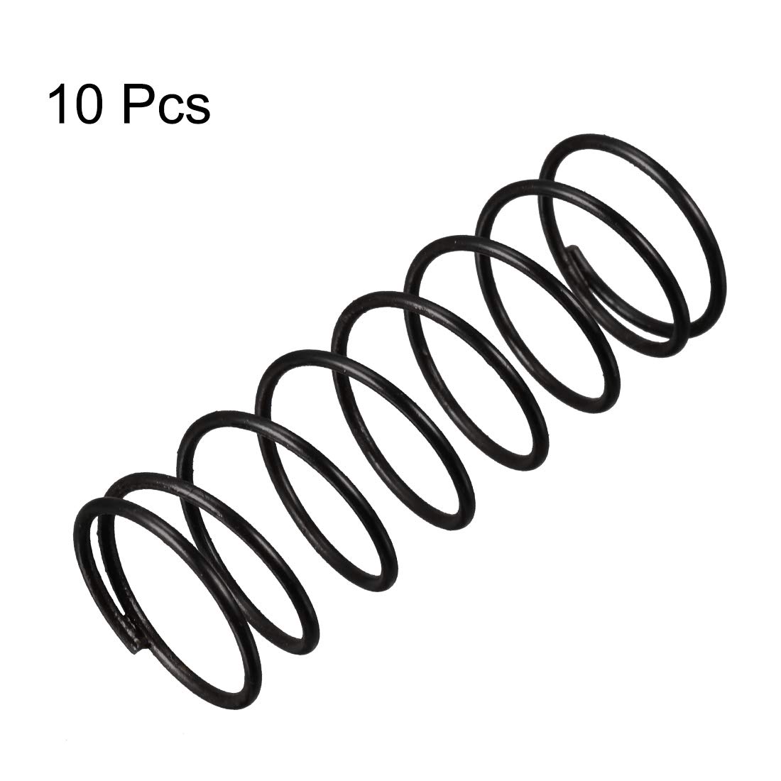 10PCS Compression Springs - 1.2mm Wire, 18mm OD, 50mm Long - Spring Steel, Black Finish - View #9