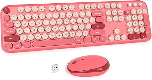 Miniatura 10 de Combo de teclado y mouse inalámbricos MOFII, silencioso, delgado, compacto, USB 2.4G, tamaño completo, teclado y mouse inalámbricos, lindos 110