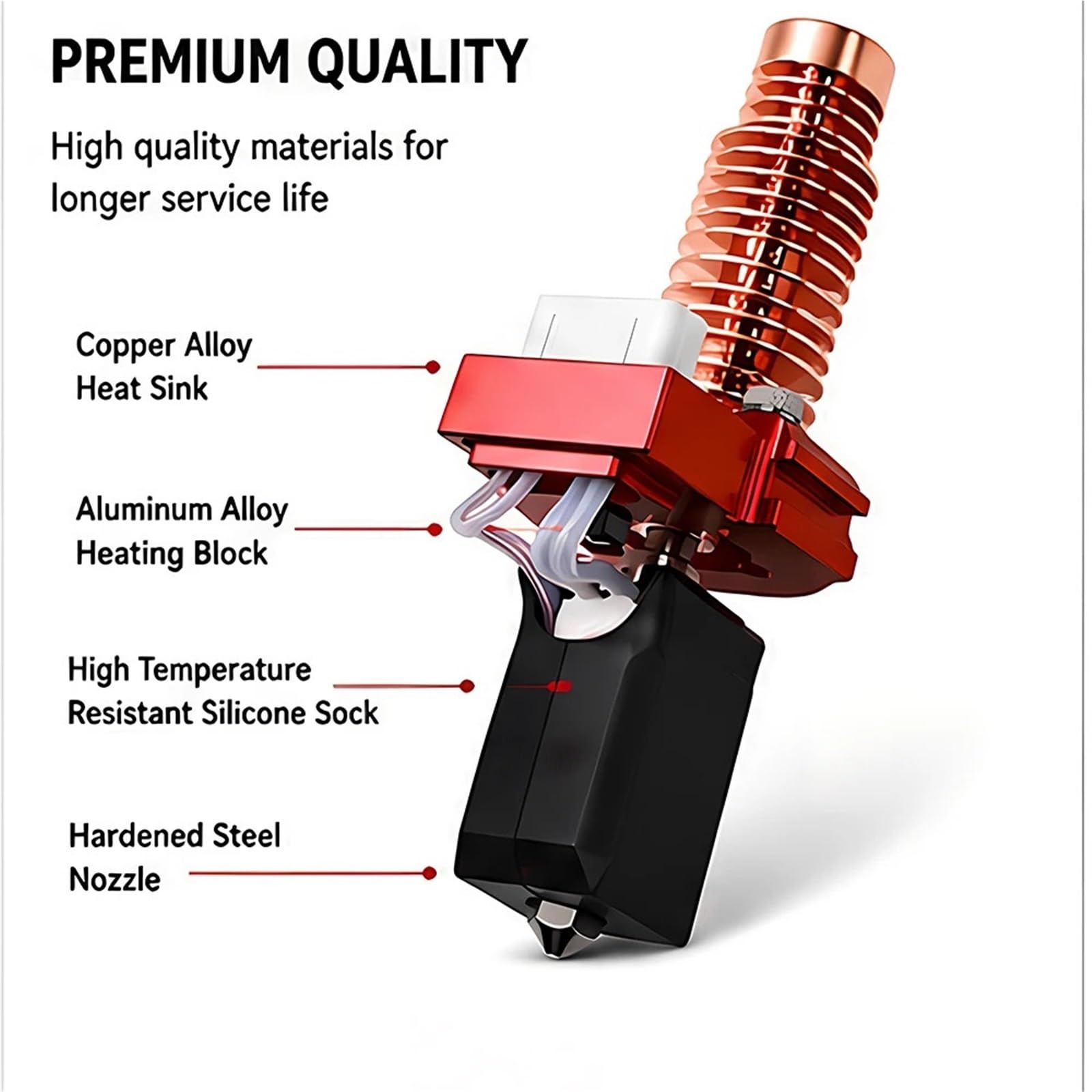 Compatible For FLASHFORGE Adventurer 5M/5M Pro, Kit Hotend En Céramique