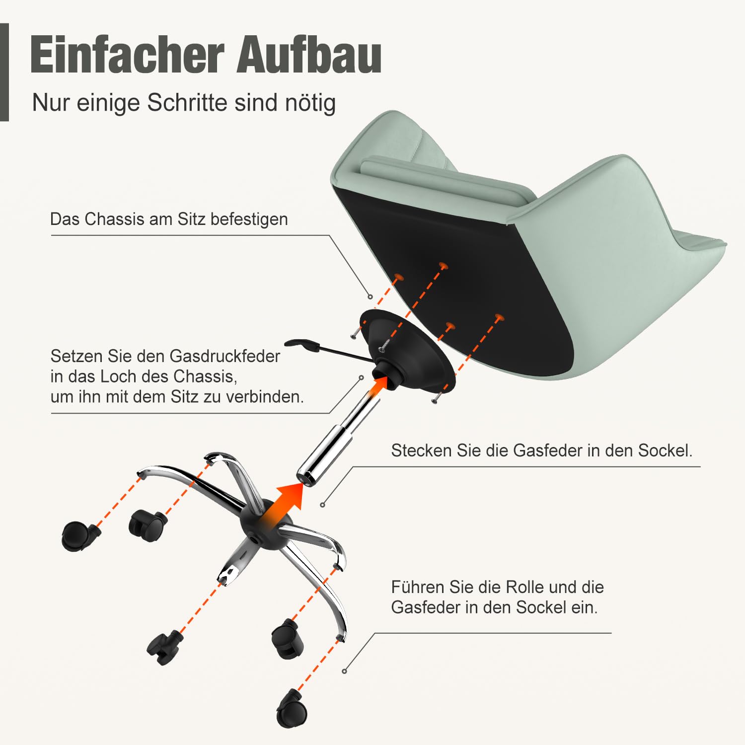 Schreibtischstuhl,Bürostuhl mit gepolstertem Samtstoff,Schminktisch Stuhl,höhenverstellbar Drehstuhl,Homeoffice Stuhl bis 150 kg belastbar,für Arbeitszimmer, Schlafzimmer, Büro,Erbsengrün