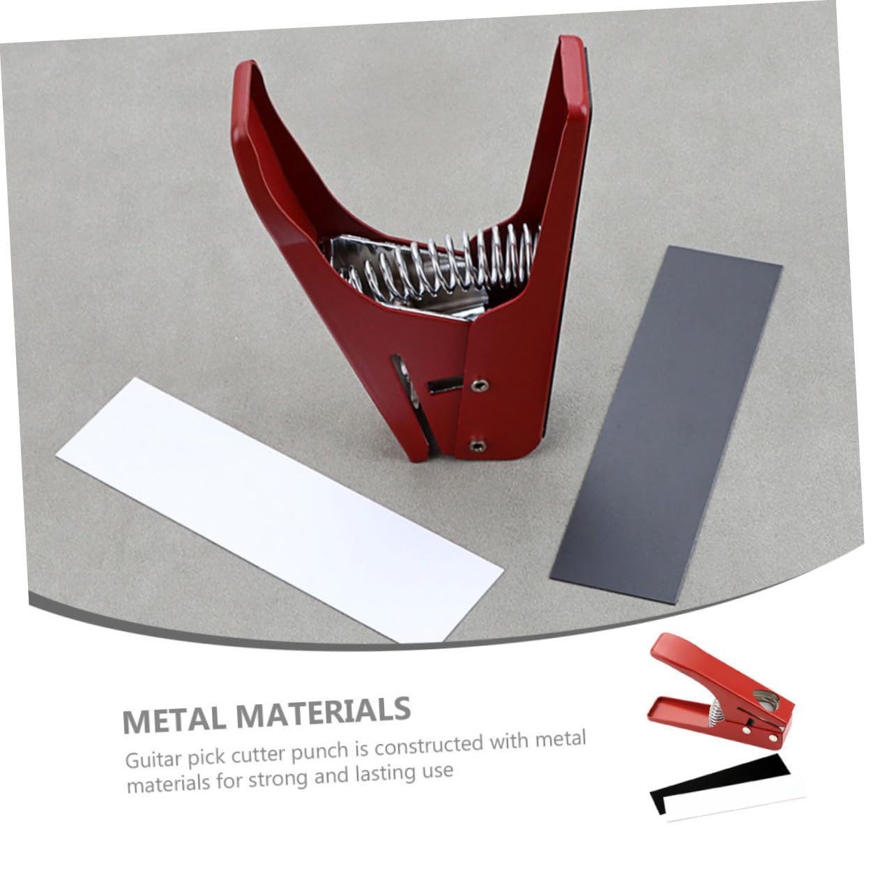 ifundom Strumento Professionale in Metallo Rosso per Taglio Plettri Chitarra Resistente e Duraturo, per Creare Plettri Personalizzati a Casa o Studio