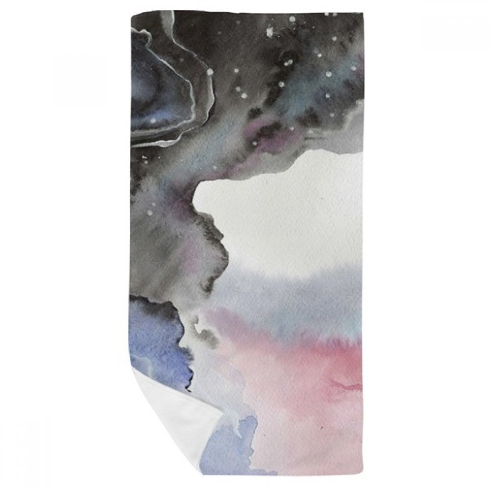 Serviette de bain aquarelle abstraite 35x70cm douce multicolore