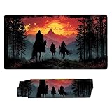 マウスパッド 大型 ゲーミング 森の騎士 マウスマット デスクマット 特大 おおきい キーボードパッド ゴム底 防水手入れ簡単 快適操作性 滑り止め 耐久性 良い おしゃれ かわいい サイバーカフェ オフィス最適 適度な表面摩擦 女性へのプレゼント 90 x 40cm s-688