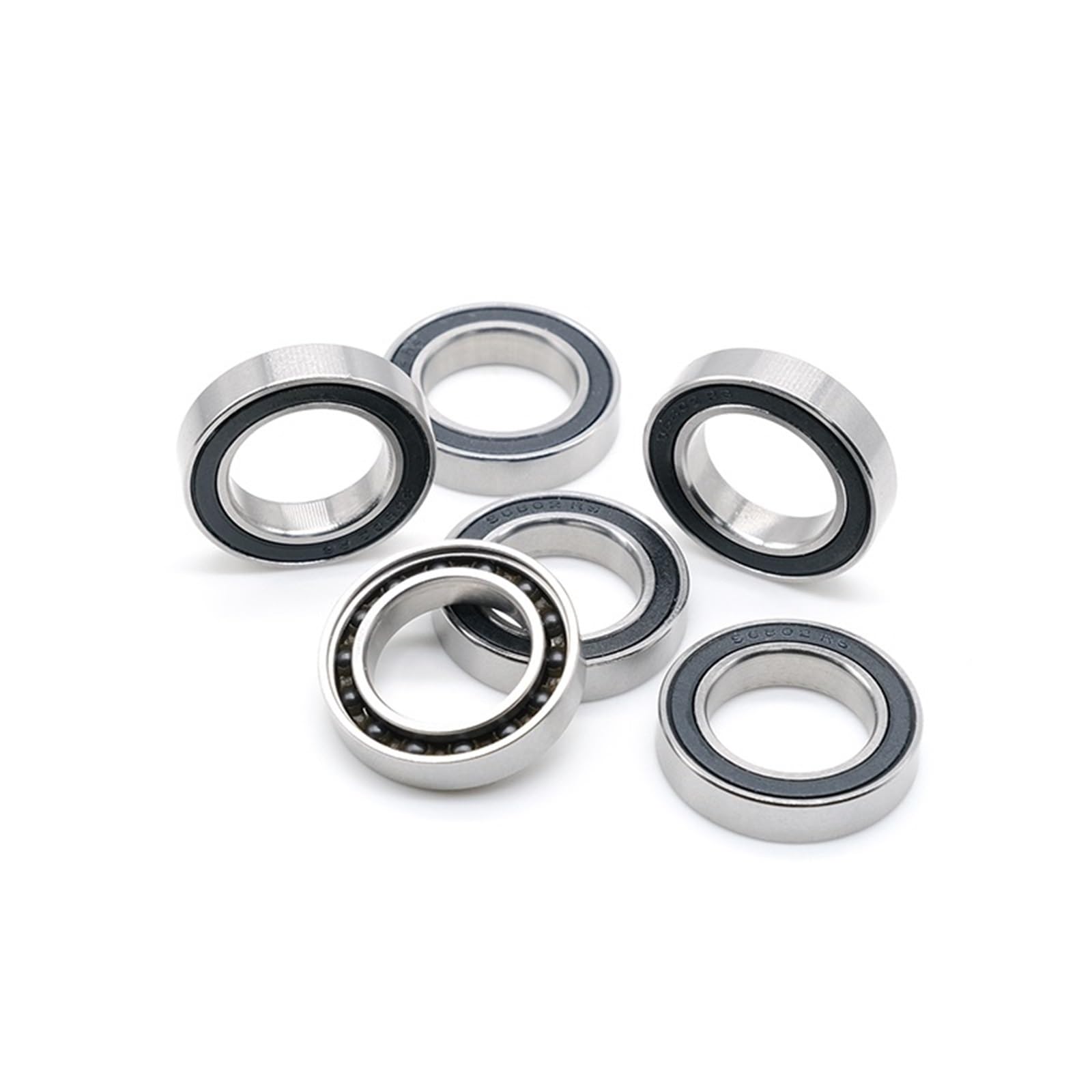 Anillos de acero inoxidable S6802-2RS CB440C 6802RS con rodamiento de bolas de cerámica (15 x 24 x 5 mm, 1 unidad)