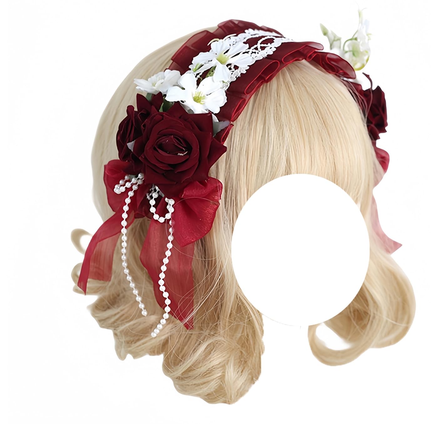 Amazon.co.jp: ロリータ ヘッドドレス 花 リボン 森ガール 髪飾り 