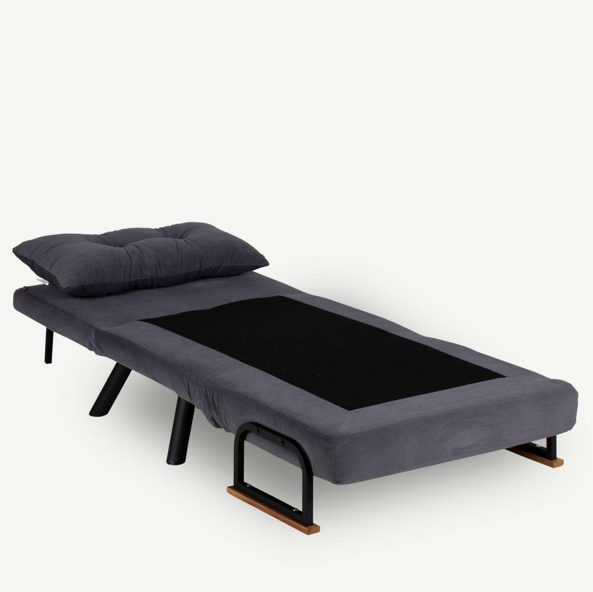 Dmora - Sillón Quaoar, Asiento Acolchado, Sofá Individual en el salón, Silla con reposabrazos, 60x78 h78 cm, Gris