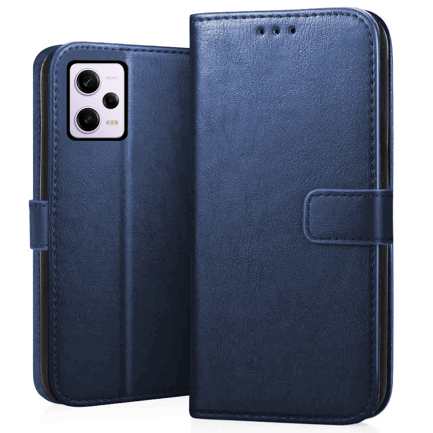 CEDO Redmi Note 12 Pro (5G) Flip Cover | Leather Finish | Inside Pockets & Inbuilt Stand | Shockproof Wallet Style Magnetic Closure Back Case Flipcover (Blue) (B0BTHWP9XD) Amazon Price History, Amazon Price Tracker