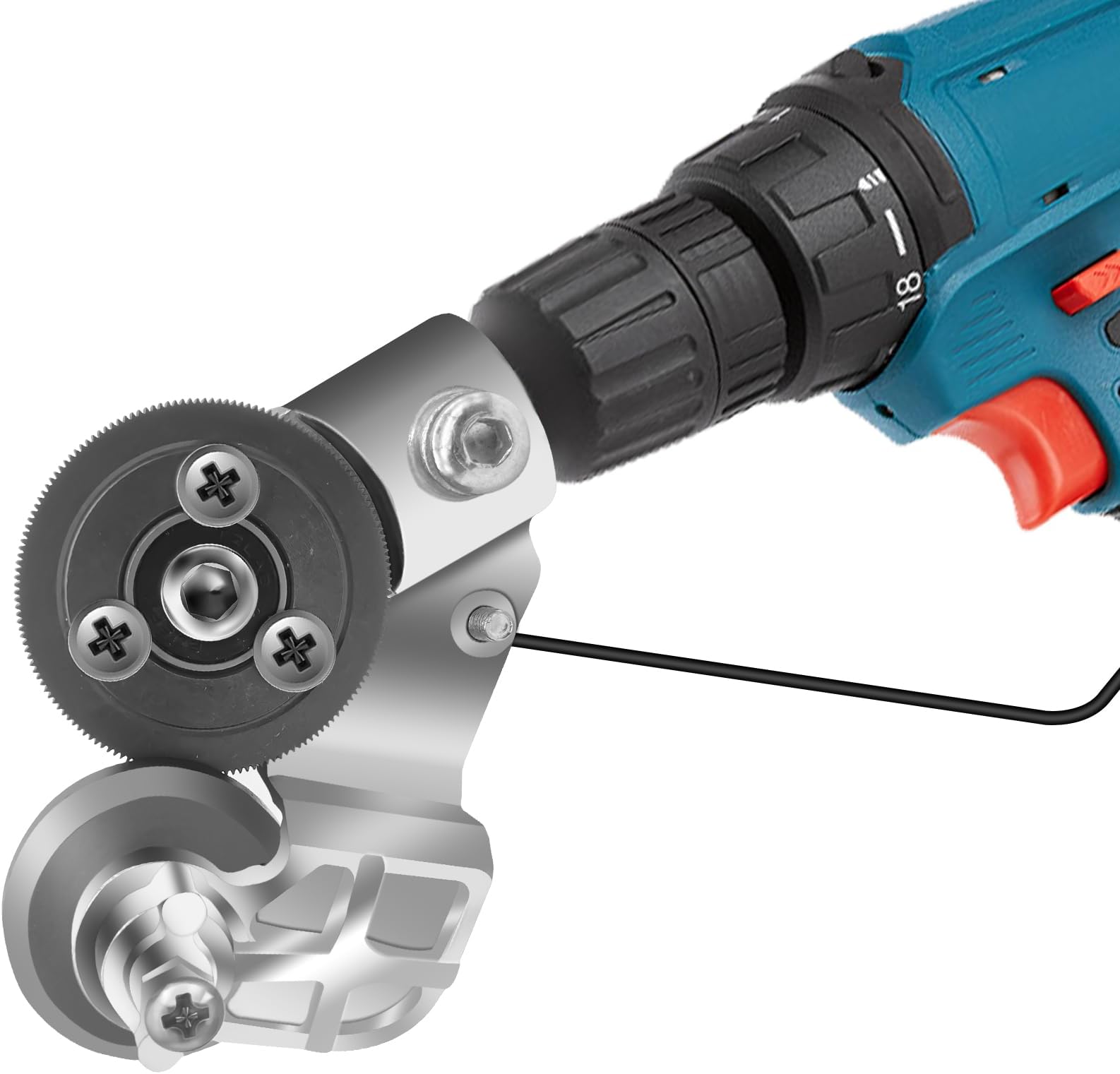 CZS Sheet Metal Cutter Drill Attachment, Electric Drill Shears Attachment Cutter Nibbler, Metal Nibbler Drill Attachment for Cutting Iron, White Sheet, Steel, Copper, Aluminum