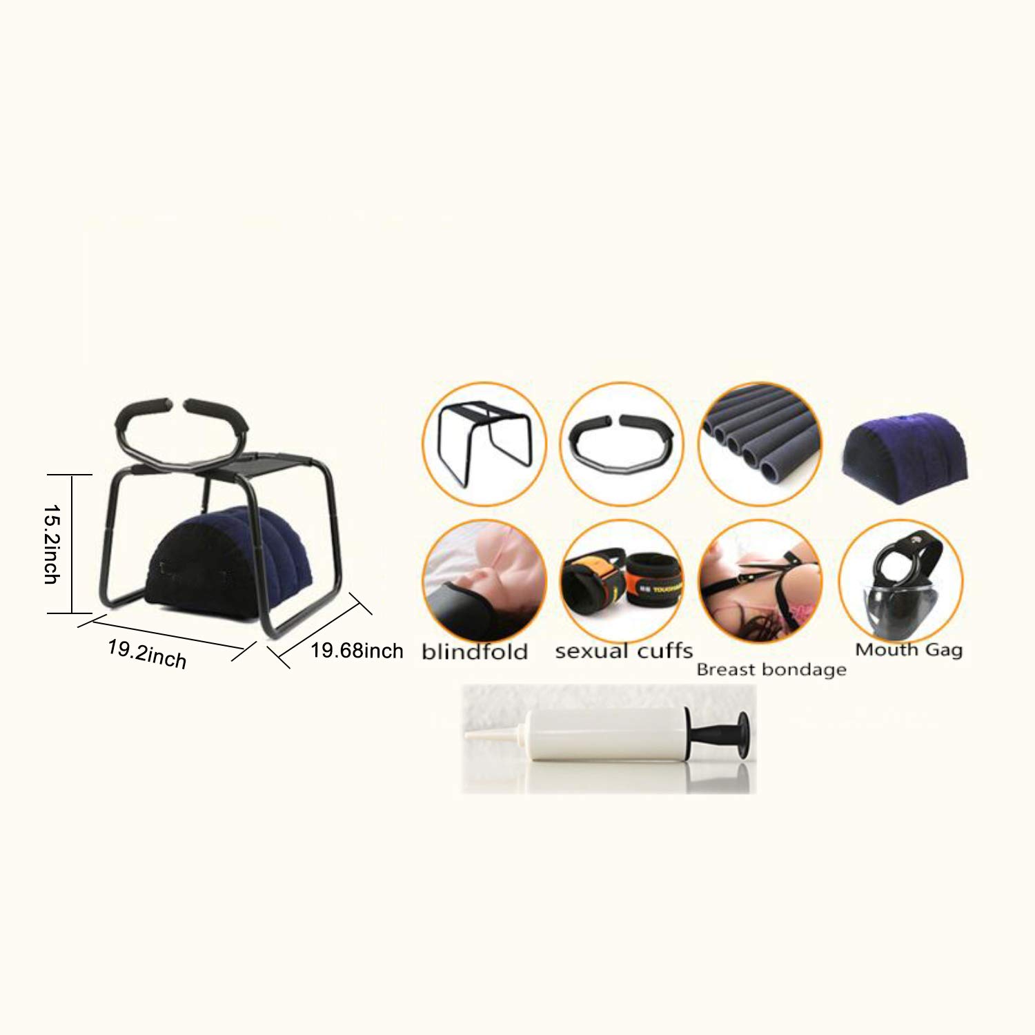Chaise Multifonction pour Améliorer les Positions Sexuelles Jouet Innovant avec main courante Poignets Oreiller Super Expérience pour les Couples
