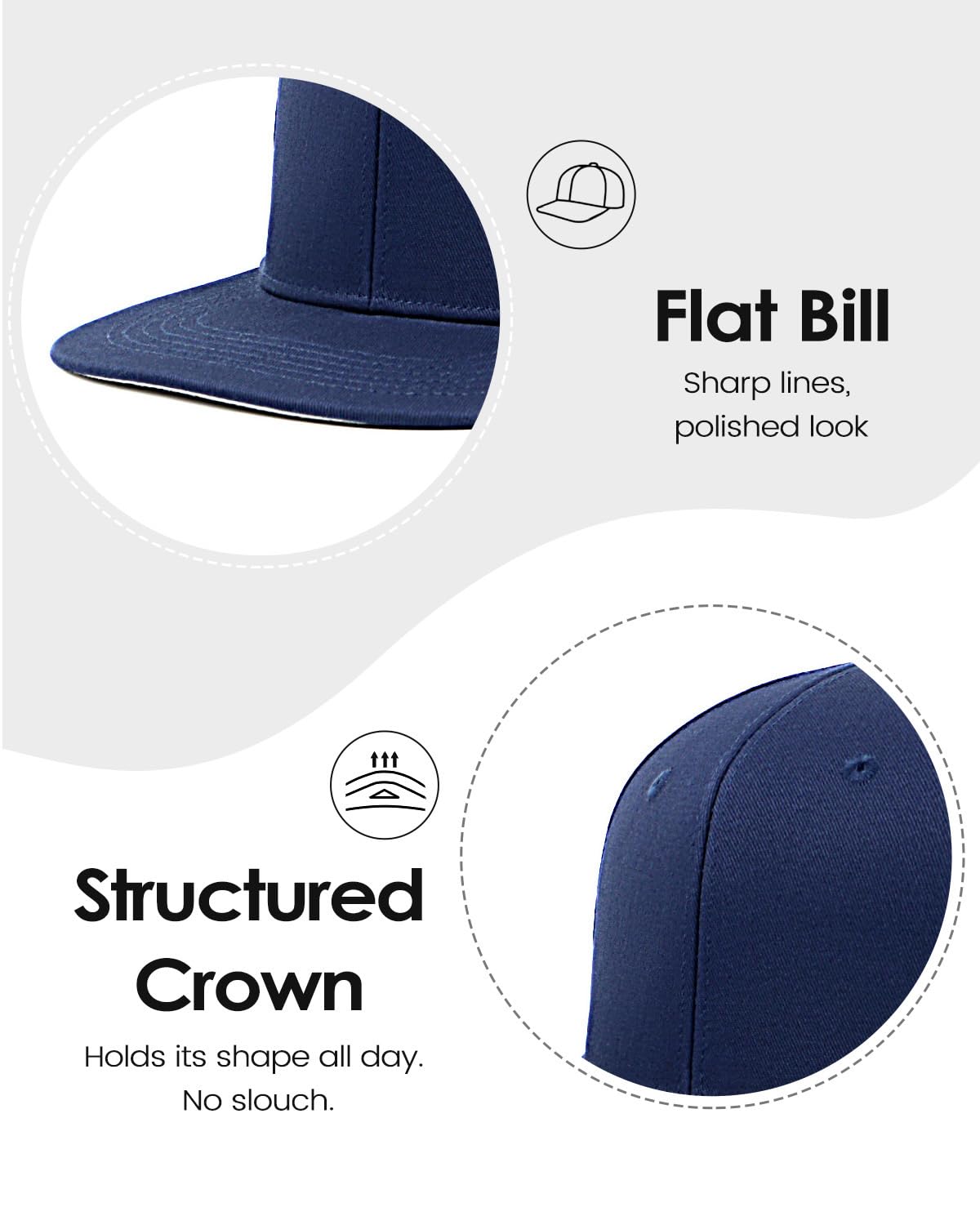 Feng Shui， Berretto da Baseball con fattura Piatta S/M/L/XL/XXL/3XL per Teste Grandi/Piccole, Berretto da Corsa Hip-Hop a Corona Alta