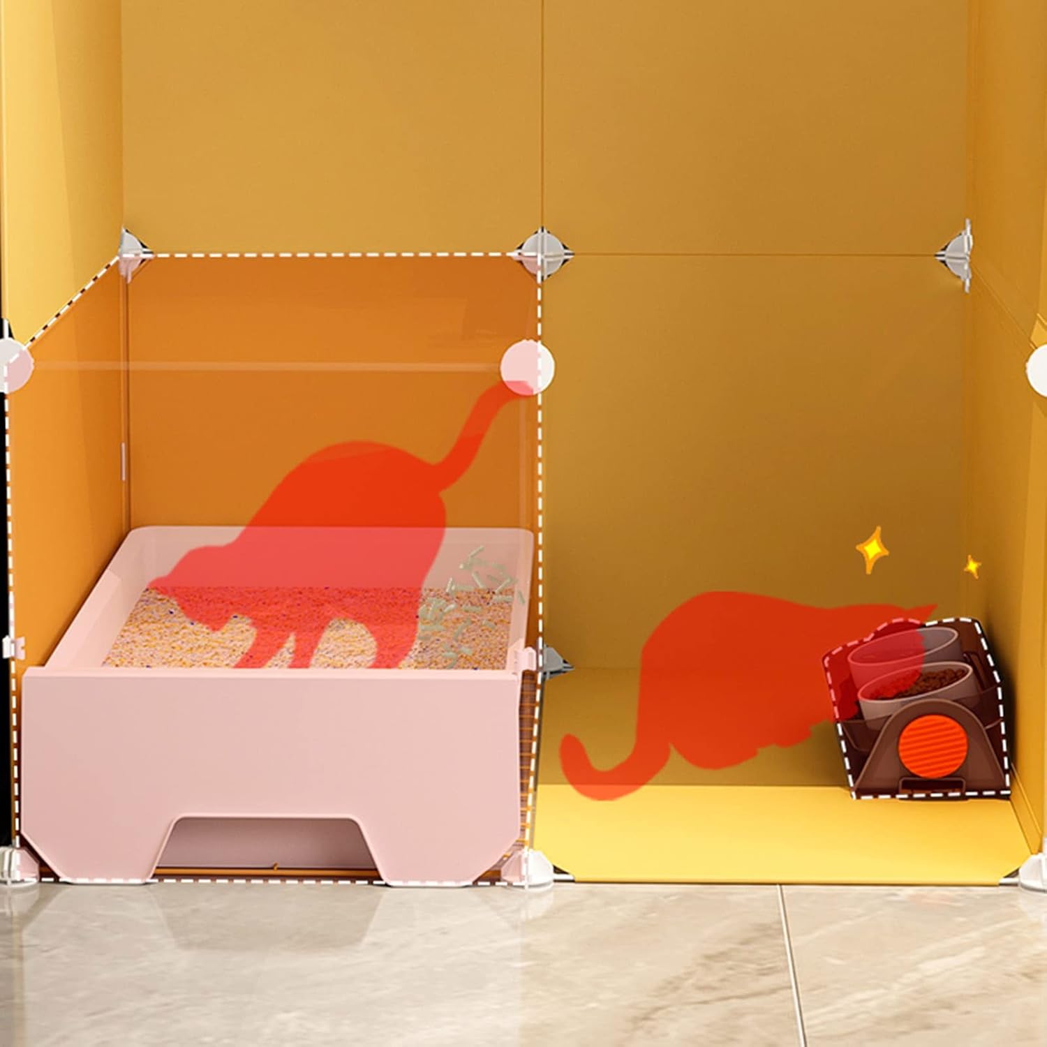 室内猫用キャットケンネル、キャットエンクロージャー、3段大型