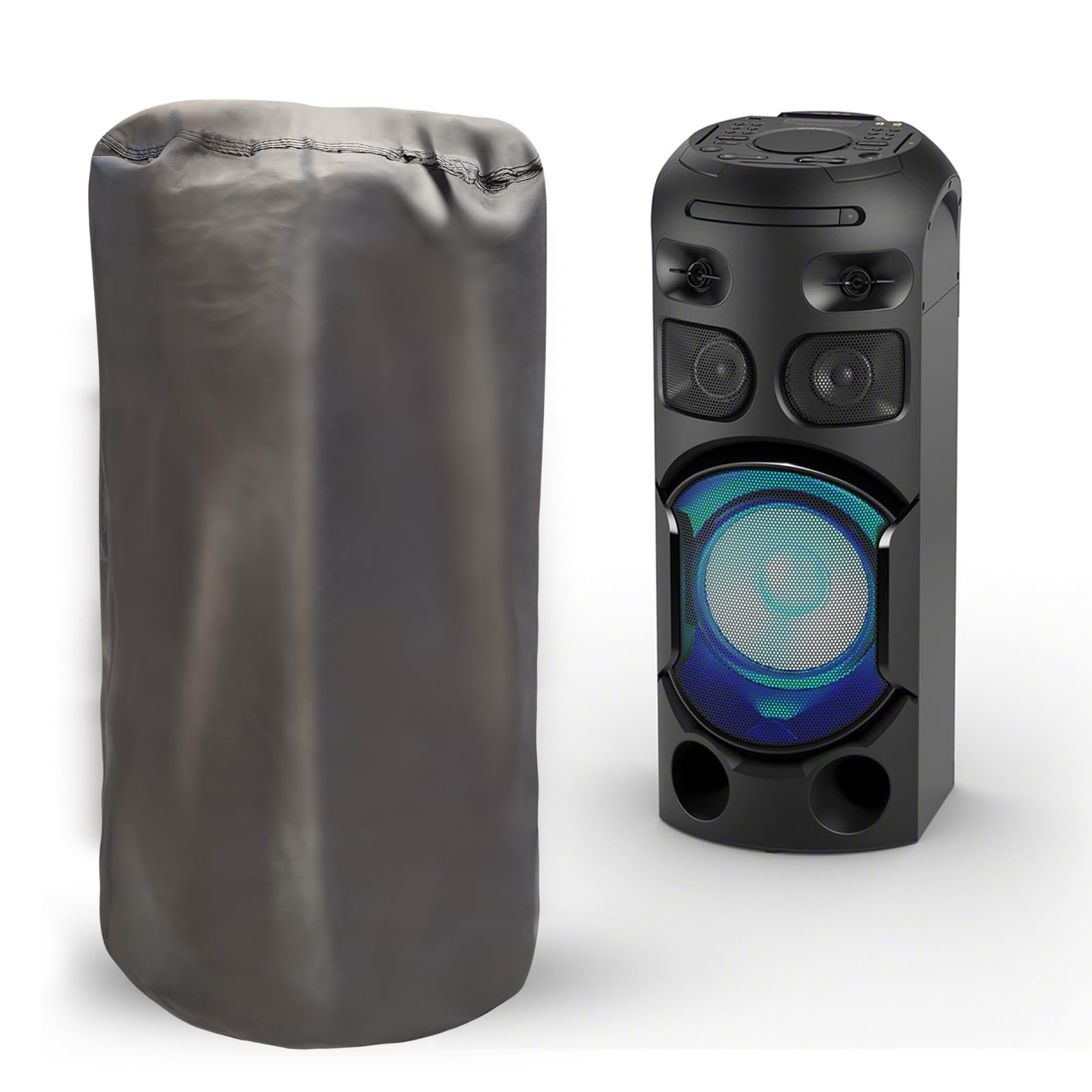 Autofact Premium Dust Cover for Party Speakers upto Dimesnions 36-inch Height & 16-inch Diameter , Ideal for Sony MHC V73D, JBL, Boat & More - Keep Your Audio Gear Clean and Dust-Free (Grey)-picture-24