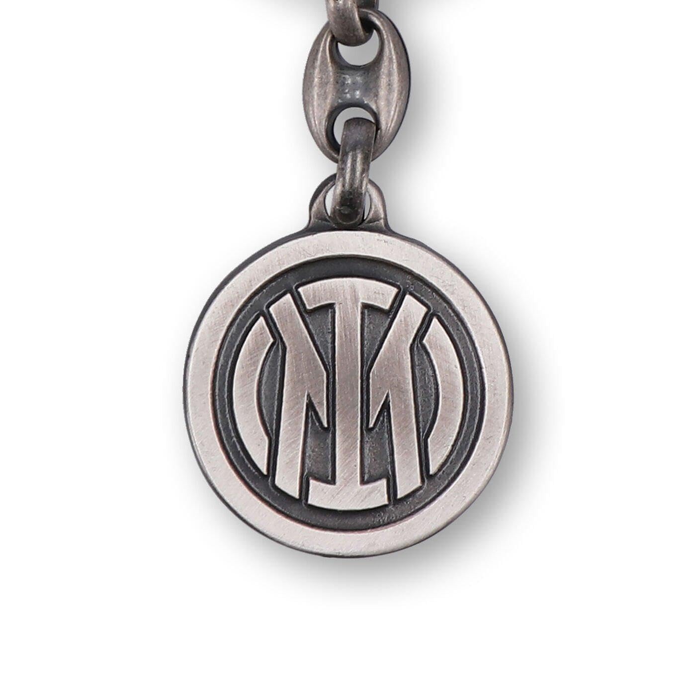 FCP Inter Internazionale Portachiavi Argento ANTICHIZZATO Logo Ufficiale Auto Gadget Calcio