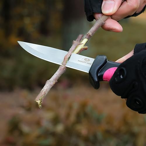 Miniatura 7 de Mossy Oak Cuchillo de hoja fija para exteriores de 4 pulgadas con vaina-magenta