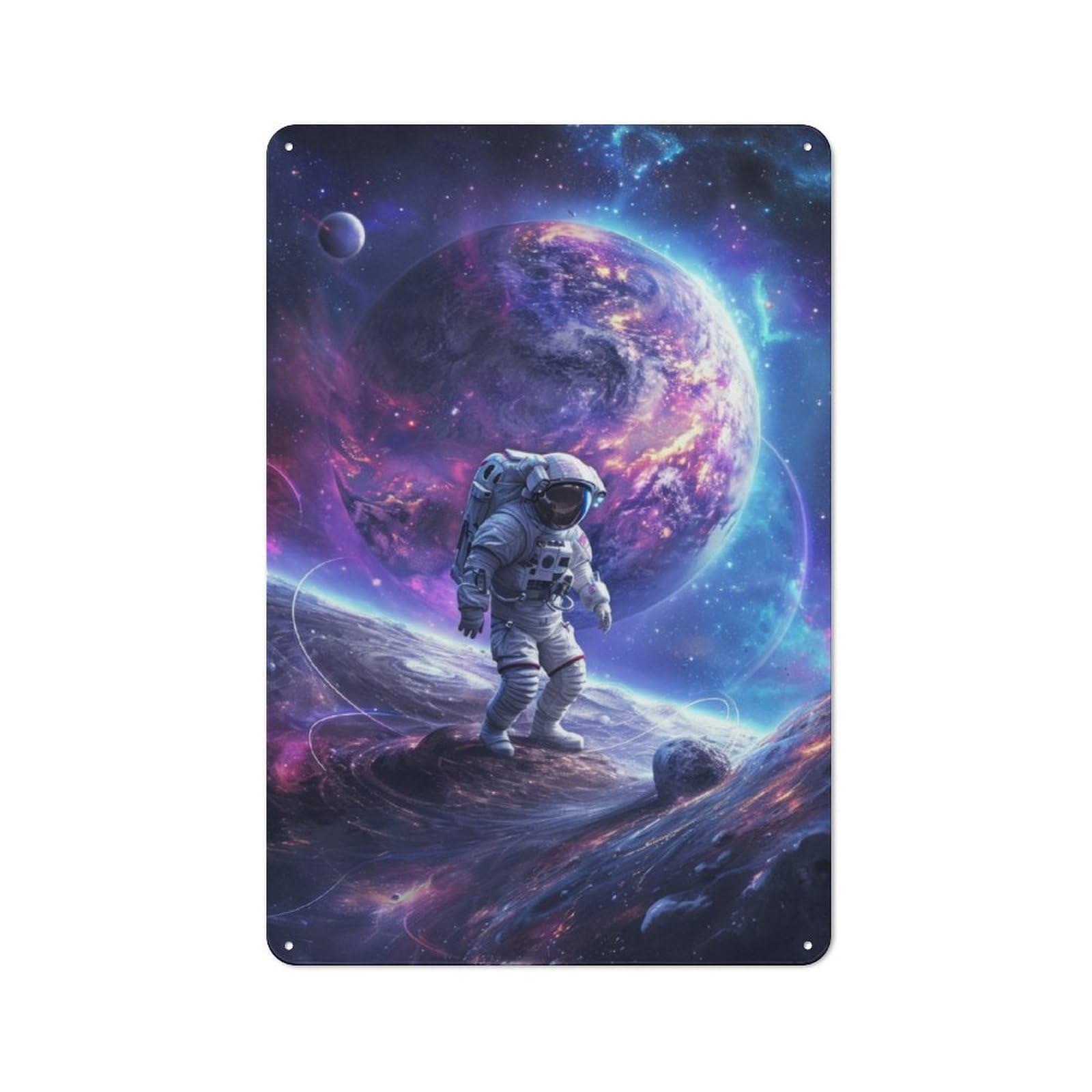 Junmoney Space Astronaut Retro Tin Sign 30X20cm For Garden Room Or Summerhouse, A Housewarming Gift For Garden Room Decor Fans