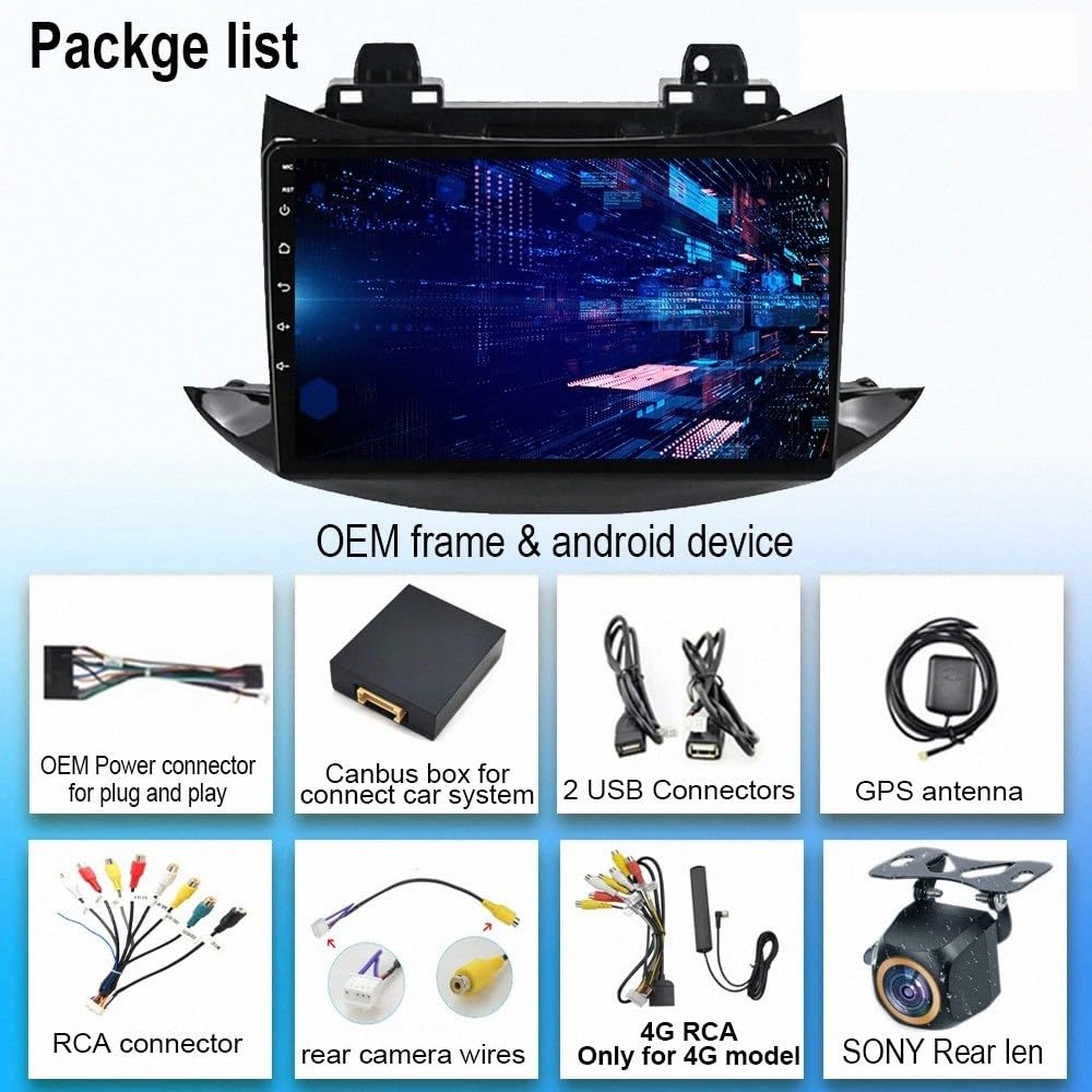 Drahtloses Tragbares Carplay Display für Chevrolet Tracker 3 2013-2017 Bluetooth Freisprecheinrichtung, Radio, Bildschirm, Lenkradsteuerung, Mirrorlink, Aux-Eingang, 4 Kern 1G+32G