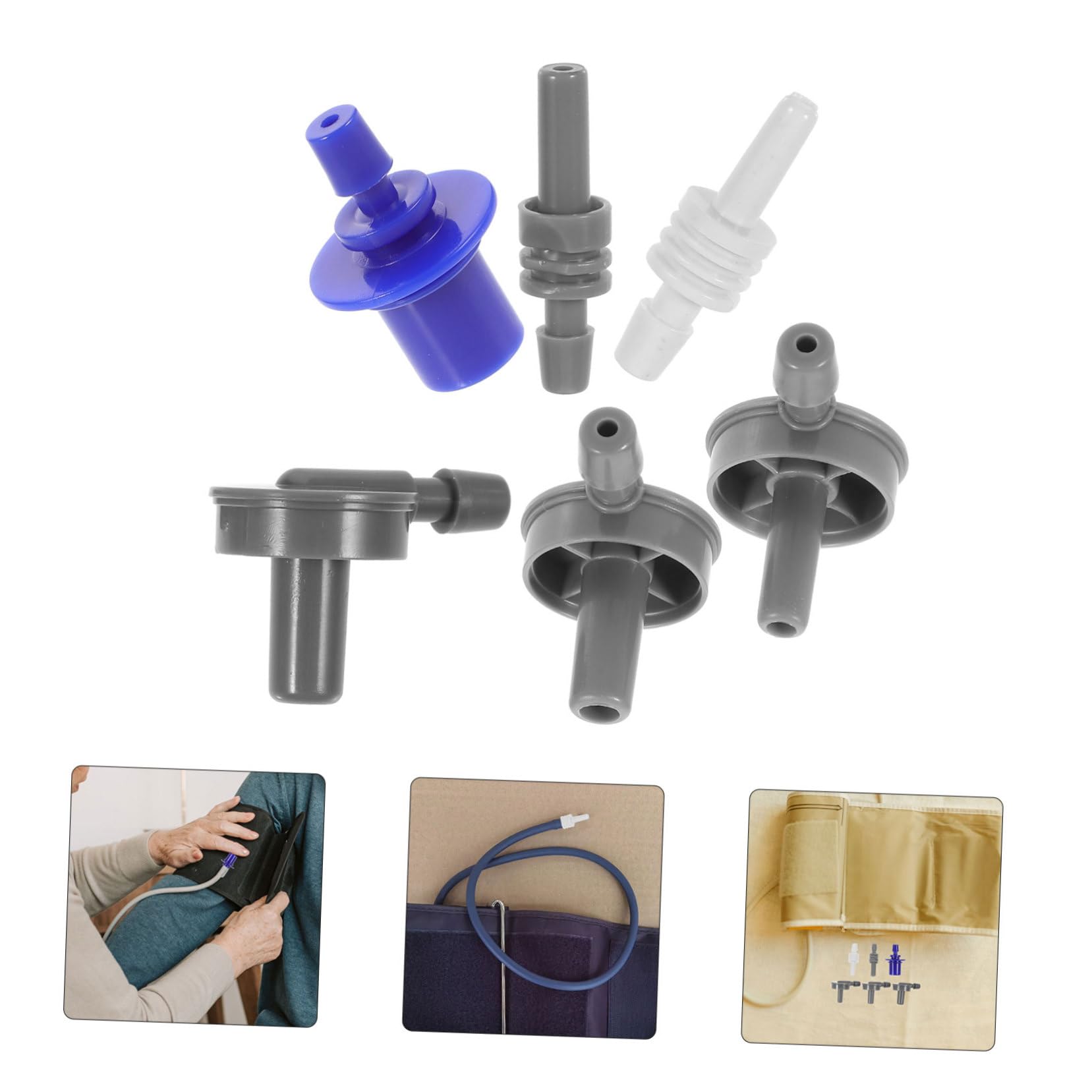5 Sätze Blutdruckmessgerät Blutdruckmessgerät Adapter Blutdruckmanschette Gurtanschluss Armmanschettenteile Manschettenanschluss 6 Stück * 5