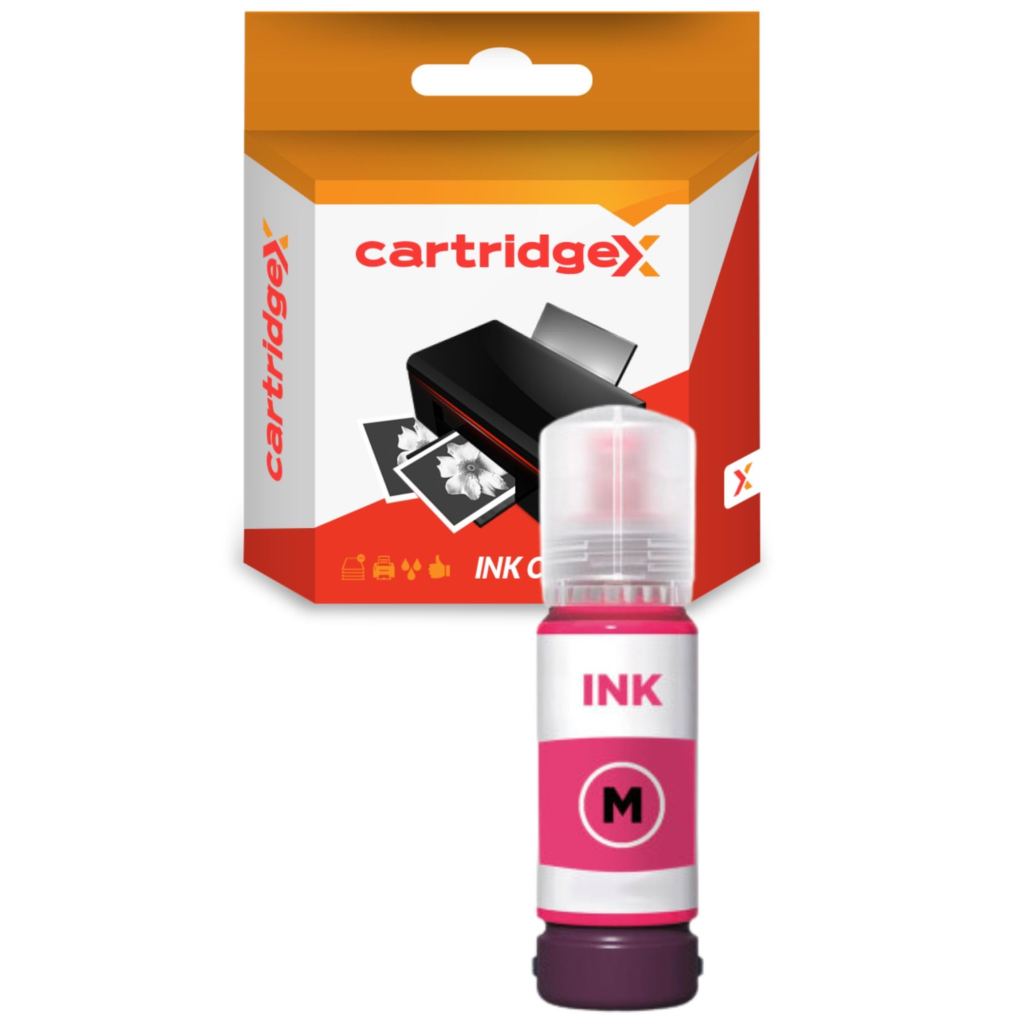 Cartridgex Compatible Magenta Ink Bottle 70ML Replacement For Epson 102 for EcoTank ET-2850 ET-2851 ET-2856 ET-2950 ET-2951 ET-2955 ET-2956