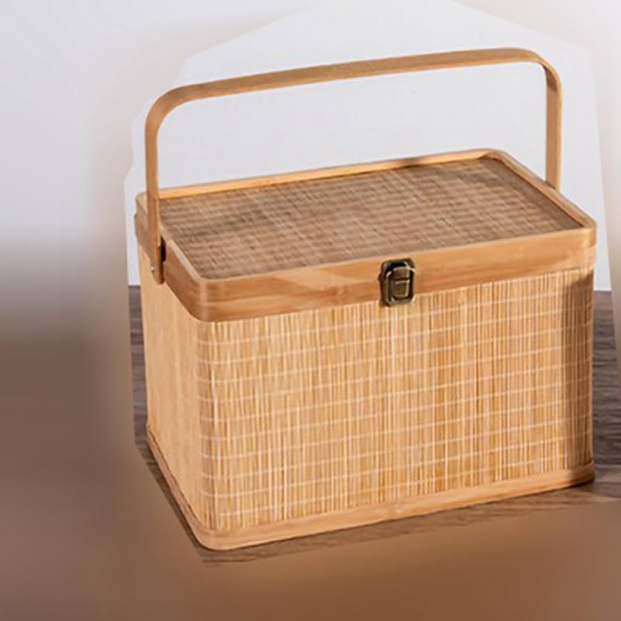 Amazon｜ピクニックバスケット 花柄 藤編みかご 収納バスケット ラタン