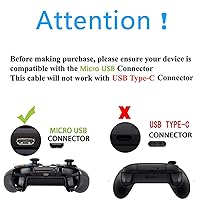 Vista 6 de Replacement USB Charger Charging Cable for Xbox One S X Controller, Micro USB 2.0 Play Data Sync Charger Cord (9FT)